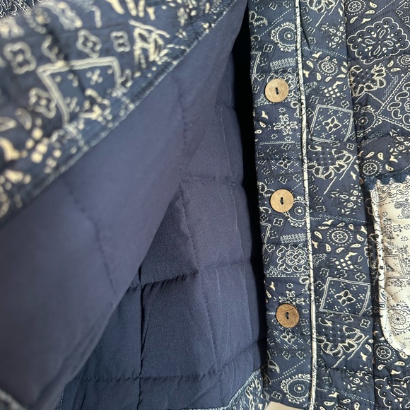 Blue Bandana Patterned Jacket with White Accents - Picture 5 of 6
